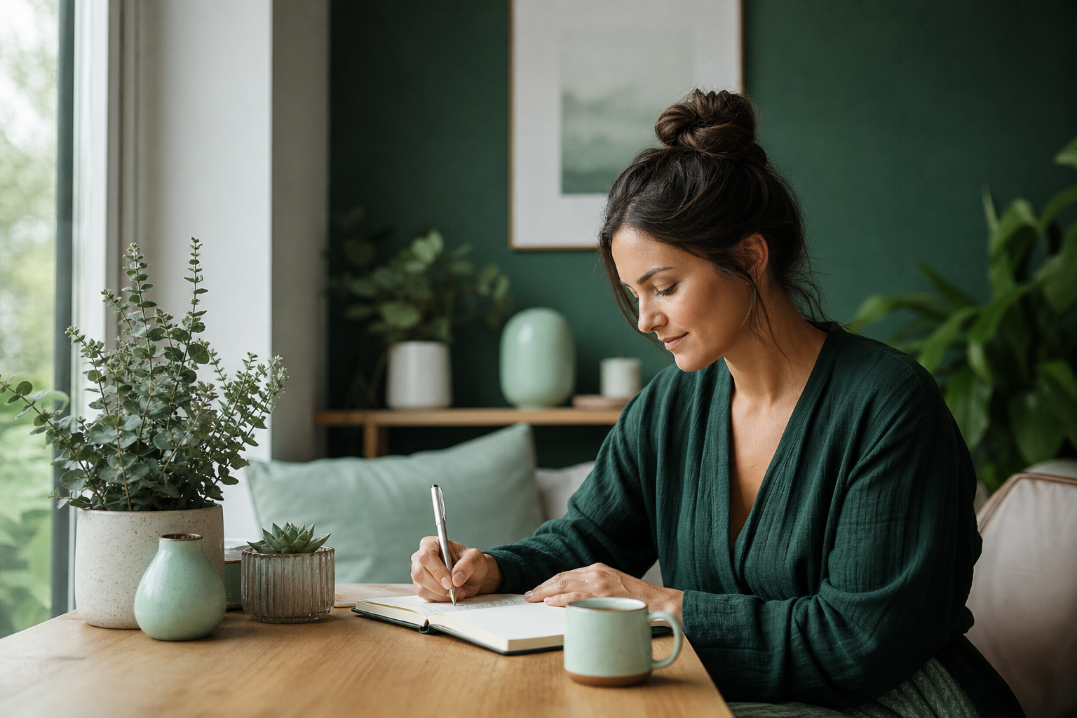 Morning journaling ritual for daily well-being by Vitaluherb